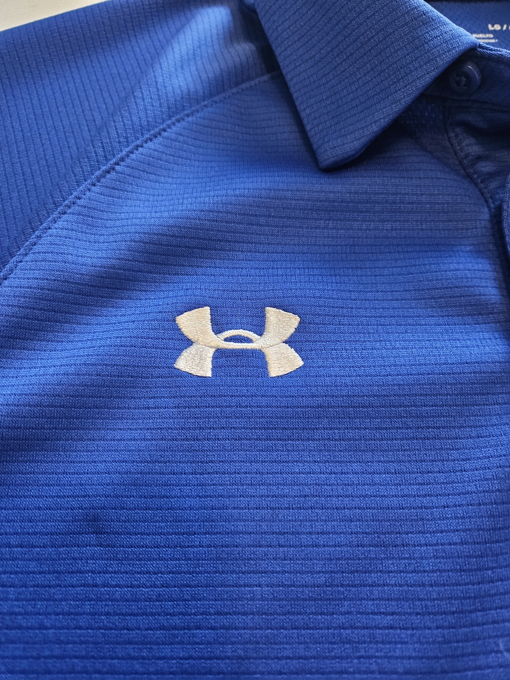 Under Armour Polo Shirt Mens Large Blue Performance Loose Fit Heatgear